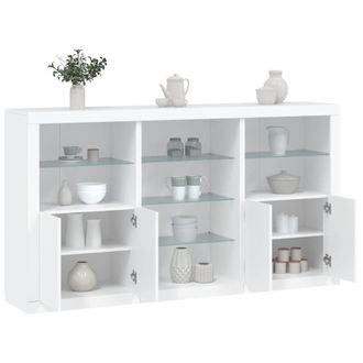 Berkfield Home Sideboard with LED Lights White 181.5x37x100 cm