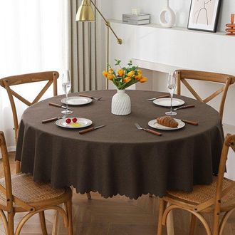 No Brand Mantel Redondo De 120 Cm De Di&aacute;metro, Resistente Y Duradero, Lavable, Ideal Para Buf&eacute;s, Fiestas, Cenas, Bodas Y Baby Showers (marr&oacute;n Oscuro)