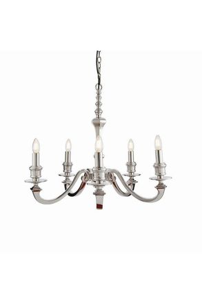Netlighting Finsbury 5 Light Multi Arm Pendant Polished Cast Aluminium E14 in Grey