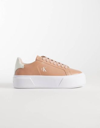 Calvin Klein Sneakers flatform stringate color pesca-Rosa