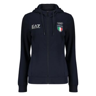 Emporio Armani Felpa con zip sportiva - - Sweatshirts & Hoodies - Donna - Blu - XS