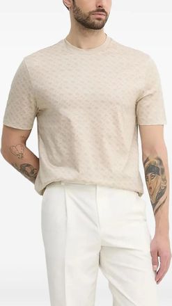 BOSS T-shirt girocollo con logo - Toni neutri