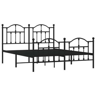 Berkfield Home Metal Bed Frame with Headboard & Footboard Black 140x200 cm