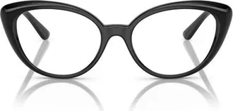 Versace 53mm Cat Eye Optical Glasses in Black at Nordstrom