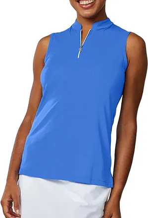Sofibella Golf Colors Sleeveless Womens Golf Polo in Valley Blue at Nordstrom, Size Large
