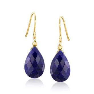 Canaria Canaria Sapphire Drop Earrings in 10kt Yellow Gold
