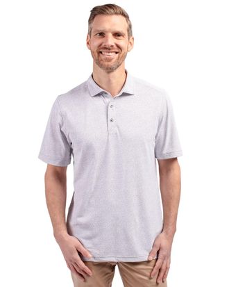 Cutter & Buck Virtue Eco Pique Botanical Print Recycled Mens Polo