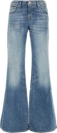 7 For All Mankind Light Blue Flared Low Rise Jeans