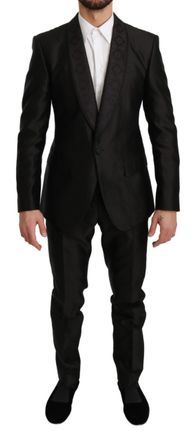 Dolce & Gabbana Zwart Slim Fit 2-delige MARTINI Zijden Pak
