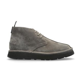 Giorgio Armani Su&egrave;de enkellaarzen - Heren - Veterlaarzen - Grijs - 41 EU - Su&egrave;de - Schoenen