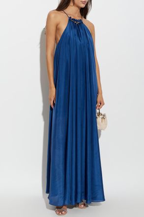Zimmermann Silk Dress With Appliqu&eacute;s, Womens, Navy Blue