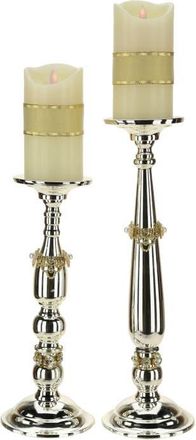Mark Roberts Jeweled Pillar Candle Holder, Set of 2 in Silver at Nordstrom