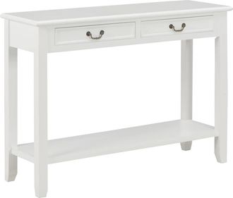 vidaXL Mesa Consola De Madera Blanco 110x35x80 Cm Vidaxl