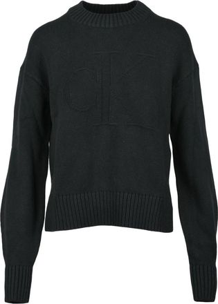Calvin Klein Jeans Maglioncino in cotone - Dames - Ronde hals truien - Zwart - XS - Katoen - Truien & Vesten