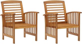 vidaXL Garden Chairs 2 pcs Solid Acacia Wood, 310256
