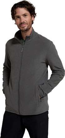 Mountain Warehouse Camber Mens Fleece Full-Zip Jacket - Lightweight & Quick Dry Microfleece Sweatshirt, Casual Wear - Winter Camping, Outdoors, Travelling & Hiking Dark 