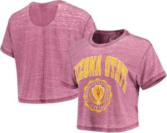 Pressbox Womens Pressbox Maroon Arizona State Sun Devils Edith Vintage Burnout Crop T-Shirt at Nordstrom, Size X-Large