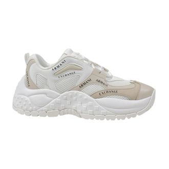 A|X Armani Exchange Sneakers, female, Beige, Size: 6 US Beige Rubber Sole Womens Sneakers