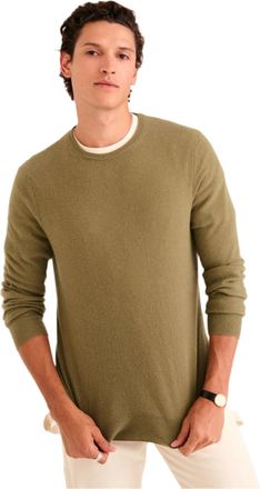 Naadam Mens The Original Cashmere Crewneck Sweater, Army Green, Medium