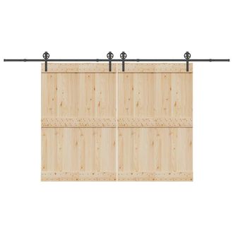 Berkfield Home Sliding Door Hardware Kit 400 cm Steel Black