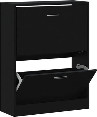 vidaXL Mueble zapatero madera contrachapada negro 63x24x81 cm Vidaxl