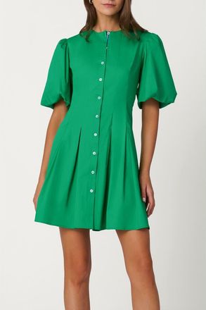 Shoshanna Cotton Poplin Angie Dress in Spring Green at Nordstrom, Size 10