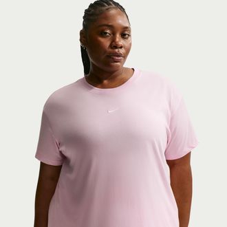 Nike Womens Nike Sportswear Classic Oversized Short-Sleeve T-Shirt (Plus Size) in Pink | IH7603-663