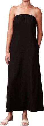 Stateside Linen Column Maxi Dress In Black