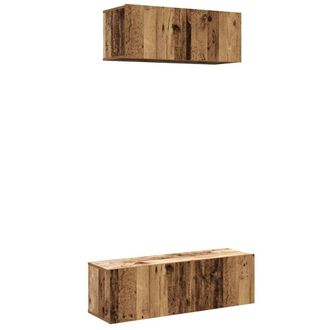 Berkfield Home 2 Piece TV Cabinet Set Wall-mounted Old Wood Engineered Wood in Brown
