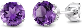 A&M Round Cubic Zirconia Birthstone Stud Earrings in Amethyst at Nordstrom Rack