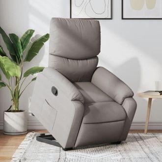 vidaXL Vidaxl - Sill&oacute;n Reclinable Elevable Tela Gris Taupe