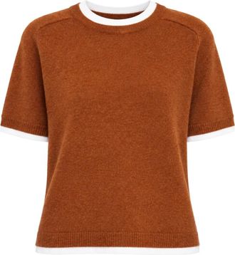 Semicouture Maglione Aida a maniche corte a strati - - Knitwear - Donna - Marrone - L