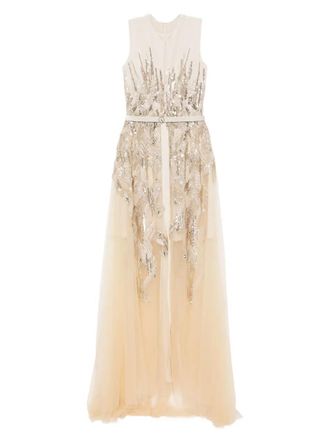 Saiid Kobeisy Velvet Embroidered Dress