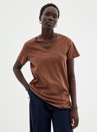 Contemporaine Womens V-neck organic cotton Tunic Top T-shirt