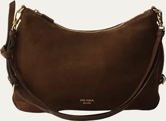 Prada Large Suede Shoulder Bag