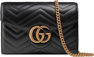 Gucci Black Leather GG Marmont Super Mini Bag (Authentic Pre-Loved)