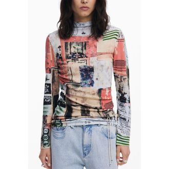Desigual Rosa Viscosa Dames Jersey