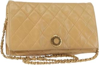 Chanel Pre-owned Shoulder Bags, female, Beige, Size: ONE SIZE Pre-owned Leather Shoulder Bag