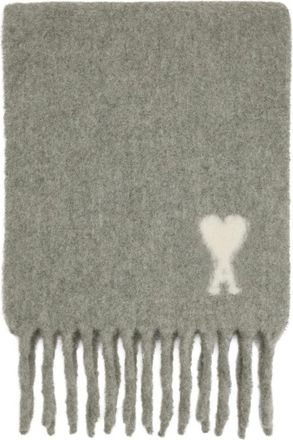 Ami Grijze Cloud Knit Sjaal - Heren - Wintersjaals - Grijs - ONE Size - Accessoires