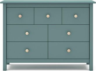 Calicosy Com&ograve; 4 + 3 cassetti decorato verde petrolio lucido L110 cm - CAMILLE