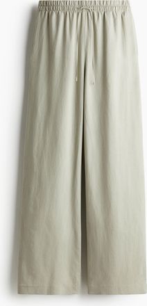 H&M Hose aus Leinenmix - Hellgr&uuml;n