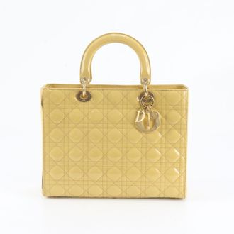 Dior Yellow Leather Handbag Tote Bag (Pre-Owned)