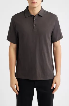 Robert Barakett Brightwood Slub Cotton Polo in Espresso at Nordstrom, Size Xx-Large