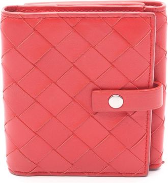 Bottega Veneta Red Color Leather Wallet (Bi-Fold) (Pre-Owned)