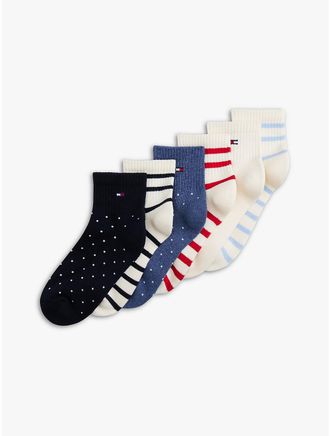 Tommy Hilfiger Womens Athletic Quarter-Top Sock 6-Pack - Multi