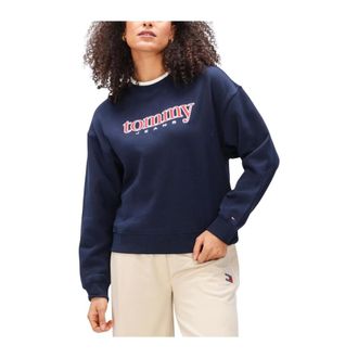 Tommy Jeans Dames, Sweatshirts & Hoodies, Blauw, Maat: S Katoen