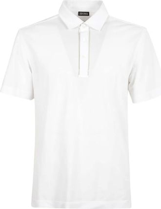 Ermenegildo Zegna Polo con bordo a contrasto - Bianco
