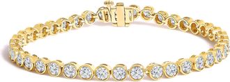 House of Brilliance 10K Yellow Gold 8.0 Cttw Bezel Set Round Diamond Tennis Bracelet