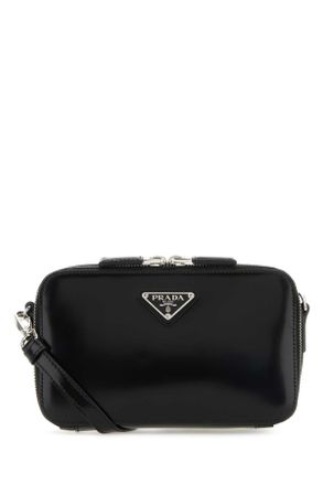Prada Black Leather Brique Crossbody Bag