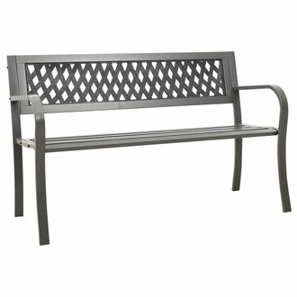 vidaXL Panchina Da Giardino 125 Cm In Acciaio Grigia Vidaxl
